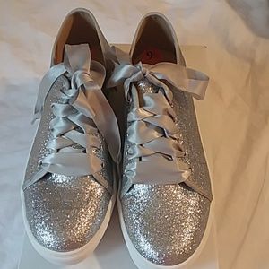 Silver glitter sneakers